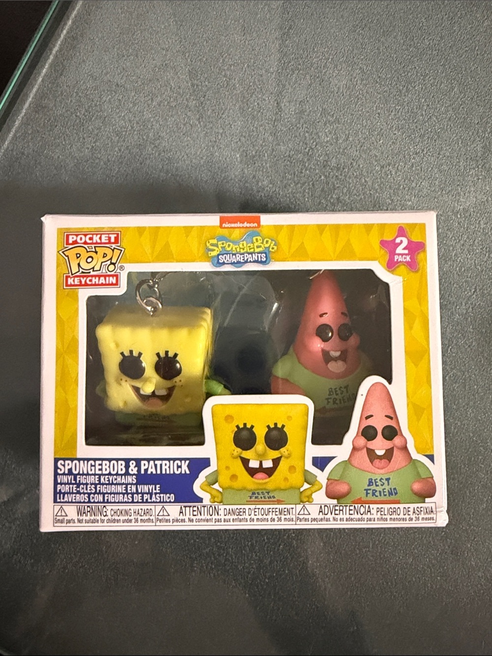 Funko SpongeBob & Patrick Pocket Pop! Keychain 2-Pack - Yellow, Pink
